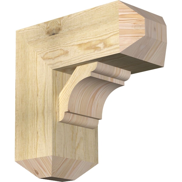 Ekena Millwork Olympic Craftsman Rough Sawn Bracket w/ Offset Brace, Douglas Fir, 8"W x 18"D x 18"H BKT0806X18X18OLY04RDF - main